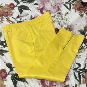 New York & Company Yellow Cropped Pants